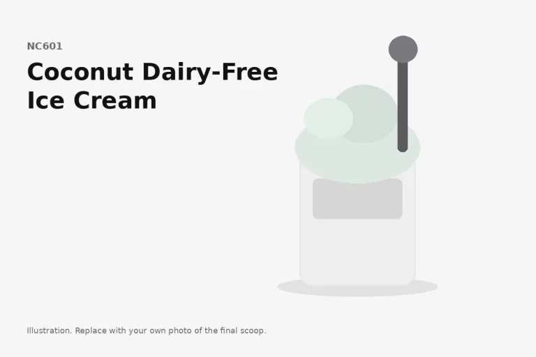 Coconut Dairy-Free Ice Cream in a Ninja Creami pint, final scoop