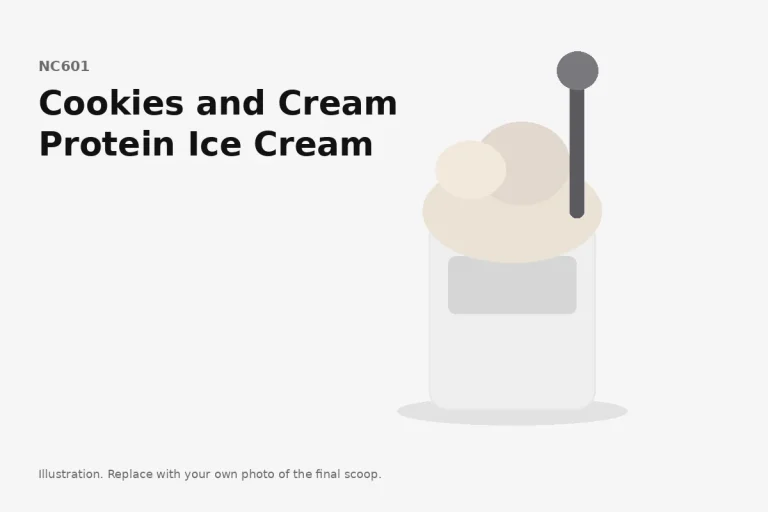 Cookies and Cream Protein Ice Cream in a Ninja Creami pint, final scoop