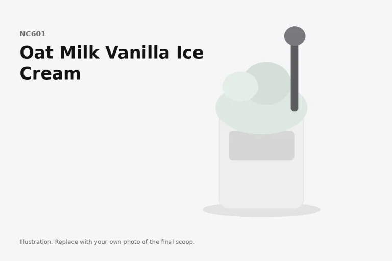 Oat Milk Vanilla Ice Cream in a Ninja Creami pint, final scoop