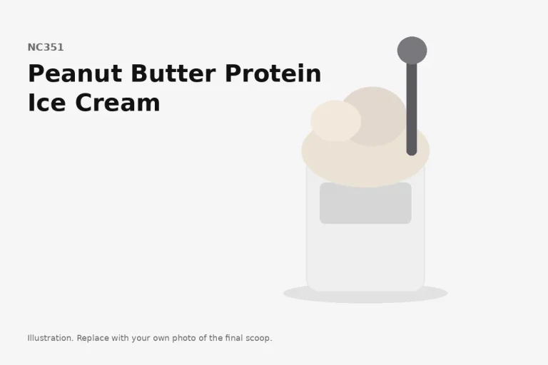 Peanut Butter Protein Ice Cream in a Ninja Creami pint, final scoop