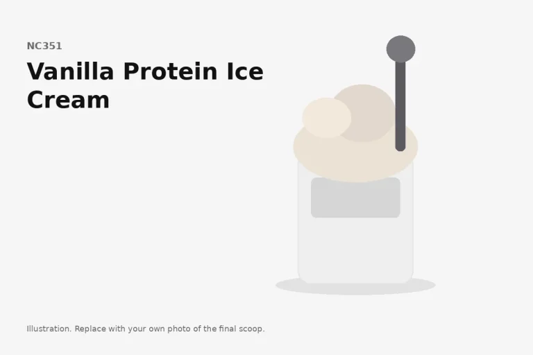 Vanilla Protein Ice Cream in a Ninja Creami pint, final scoop