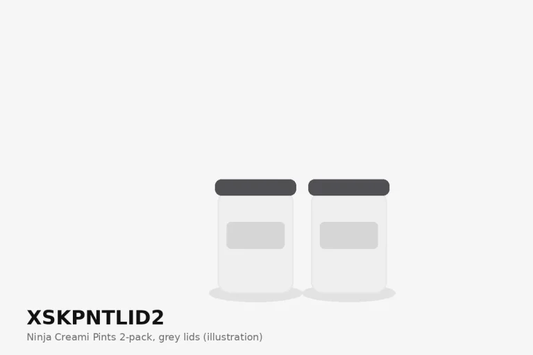 XSKPNTLID2 Ninja Creami Pints 2-pack, grey lids front three-quarter view